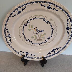 Franciscan Stoneware California Love Bird Pattern oval Platter 13"